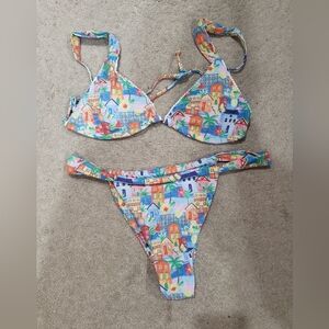 Colorful Printed Bikini Set Size Large